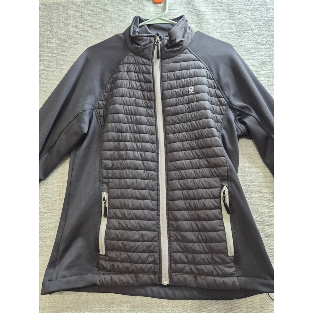 Little Donkey Andy Jacket Mens Large Gray Logo Fleece Lined Mock Neck Full Zip